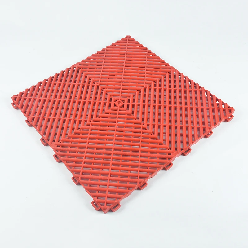 Plastic Garage Floor Tile for Car Care Shop Free Design Anti Slip Economical Grating 40x40x1.8