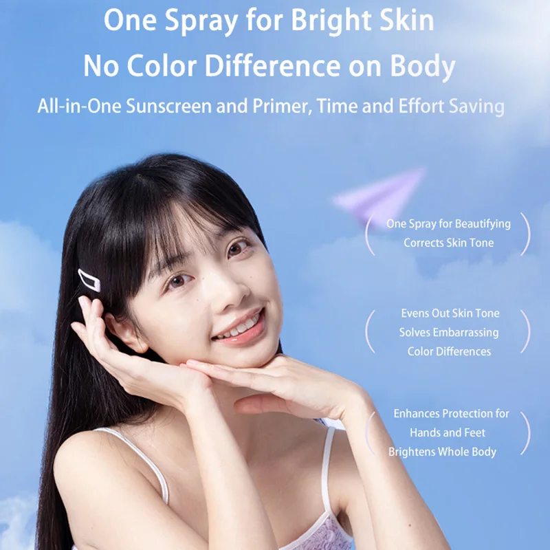 Naris Sunscreen Purple Spray Cream Anti-Uv Gezicht en hele lichaam Verfrissend Verhelderend Kleurverschil