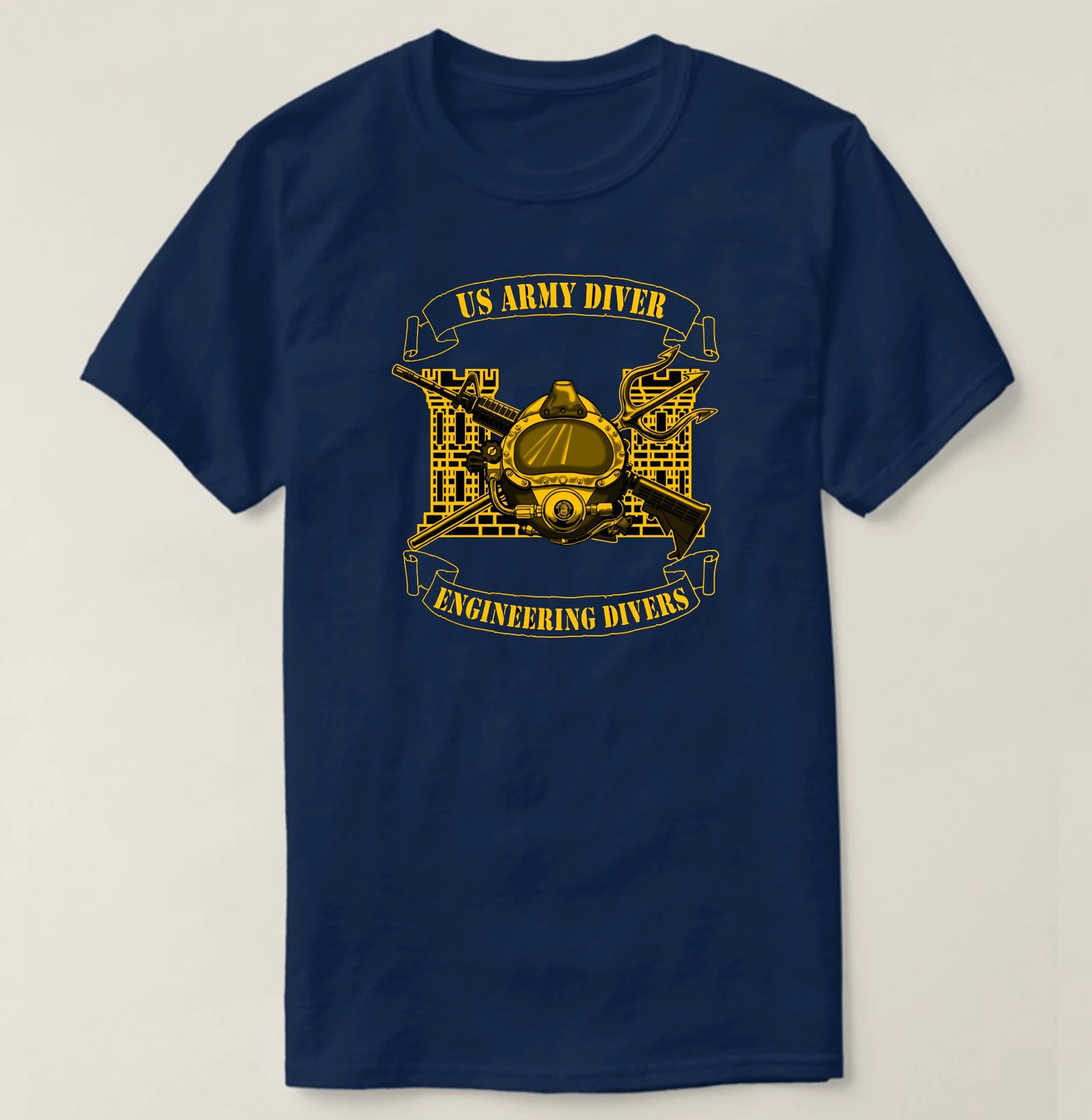 US Army Diver Engineering Divers T-Shirt 100% Cotton O-Neck Summer Short Sleeve Casual Mens T-shirt Size S-3XL