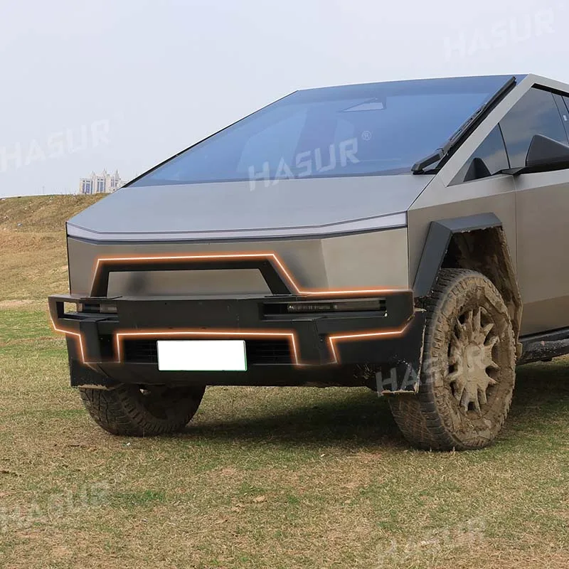 

Для переднего бампера Tesla Cybertruck — сверхпрочная стальная замена — прямой OEM-подходит — защищает оригинальный бампер