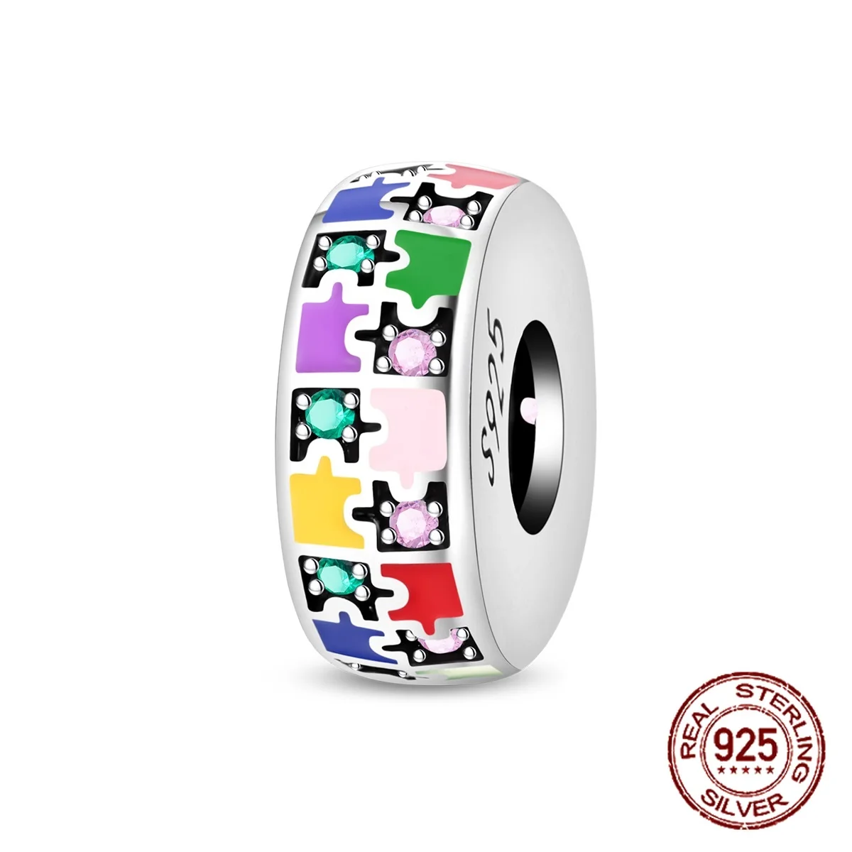 

Классические красочные головоломки из стерлингового серебра 925 пробы, бусины-разделители, очаровательные оригинальные браслеты-подвески, женские ювелирные изделия своими руками, подарок