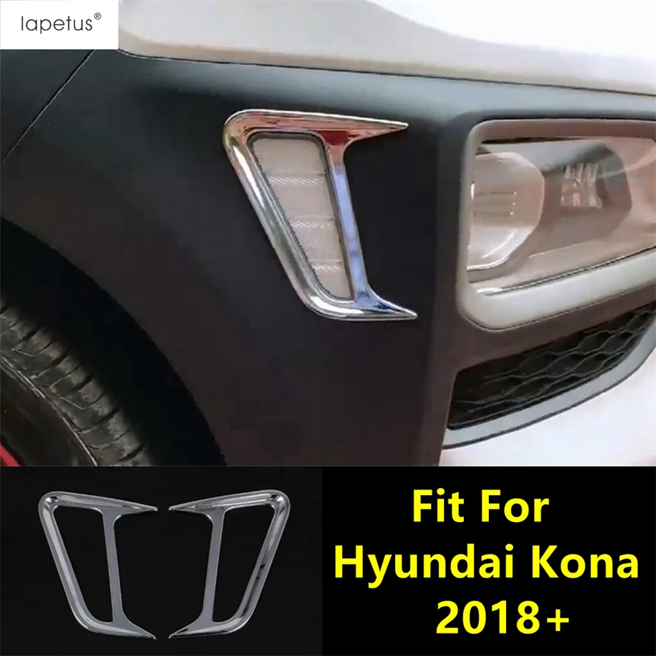 

Car Turning Lights Lamps Frame Decorative Sequins Cover Trim For Hyundai Kona 2018 2019 2020 ABS Chrome Accessories Exterior