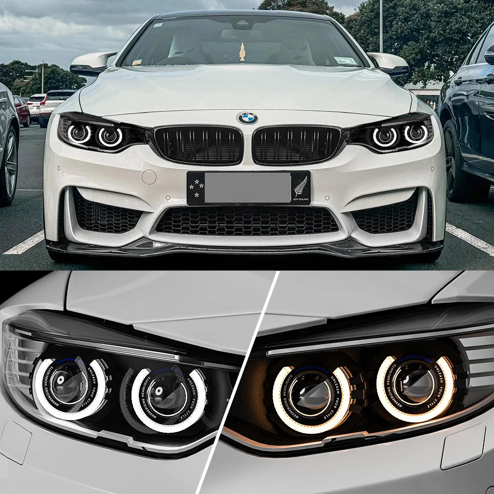 For BMW Angel Eyes Bi LED 2.5inch 3inch Projector Shroud For Hella Q5 Lenses Cover Bi Xenon E46 E39 E90 F20 F30 car accessories