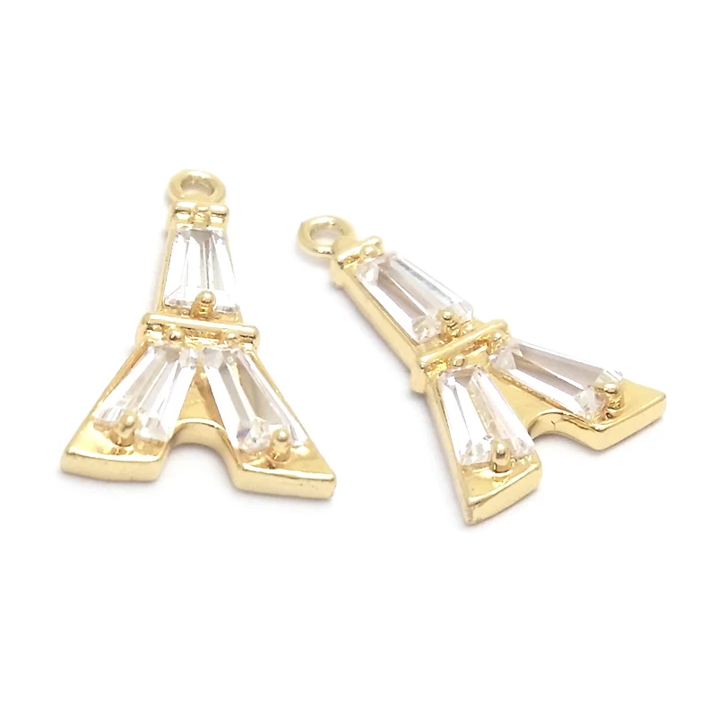 18K Gold Color Brass Eiffel Tower Charms Pendants High Quality Necklace Earrings Jewelry Accessories Rosediy official-website