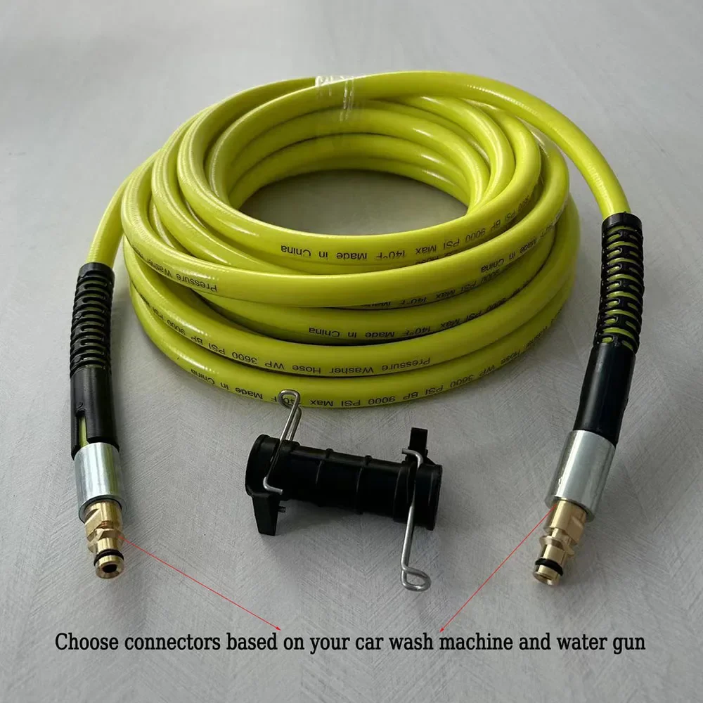 Pressure Washer Cleaning Hose Pipe Cord Extension Hose Super Flexible Kink Resistant Power Washer Hose for Karcher Bosch Black