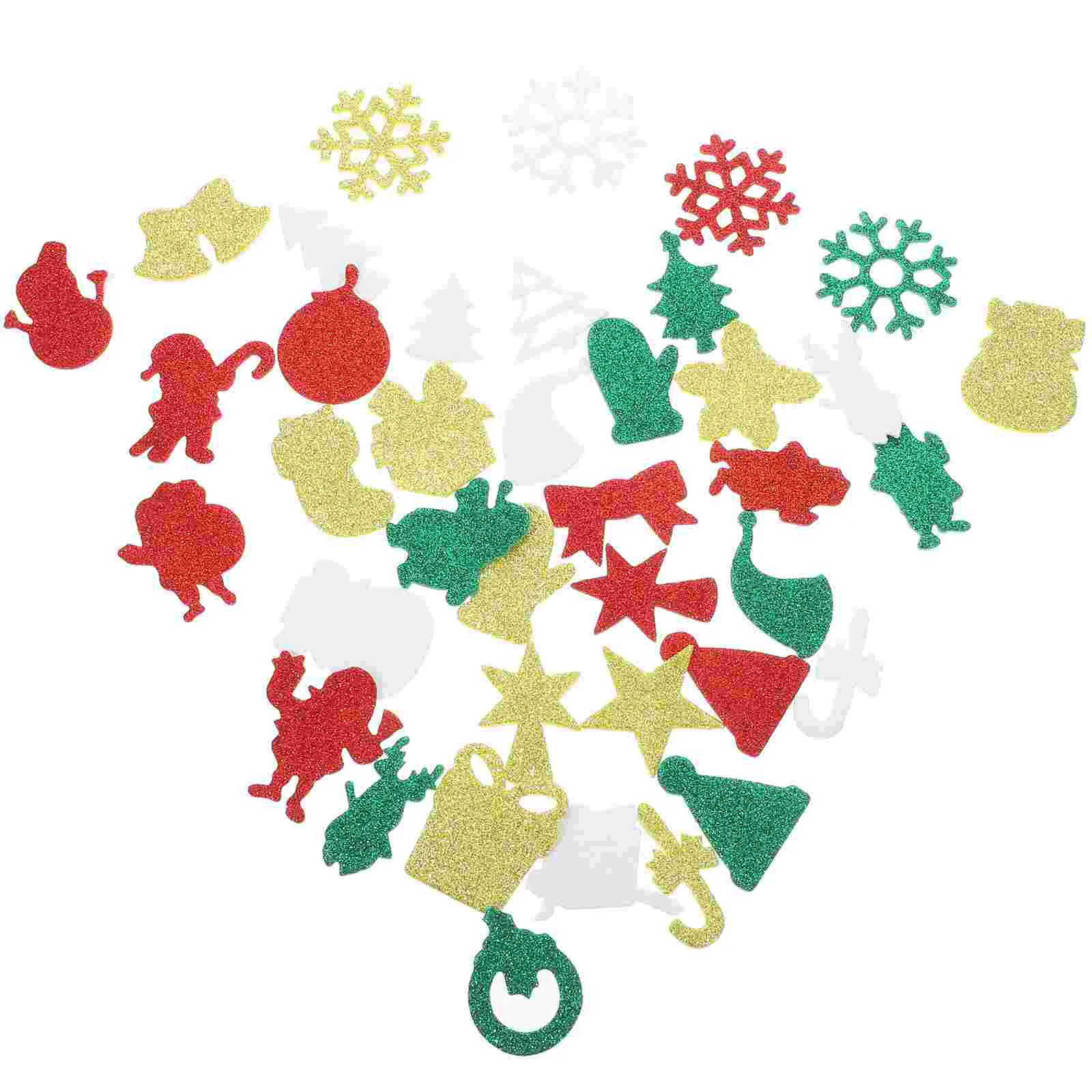 50 Pcs Christmas Bubble Stickers Craft Supplies Tree Colored Xmas Foam Holiday for Decor