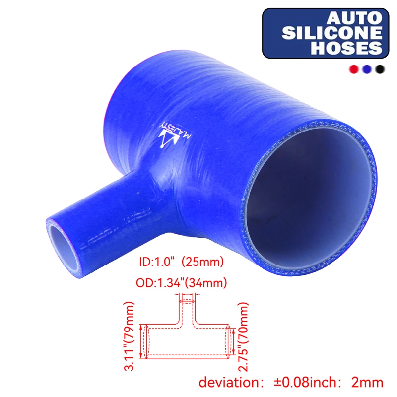 

Силиконовый шланг 2,75-2,75 дюйма (70-70 мм) Т-образной формы для BOV с внутренним диаметром 25 мм