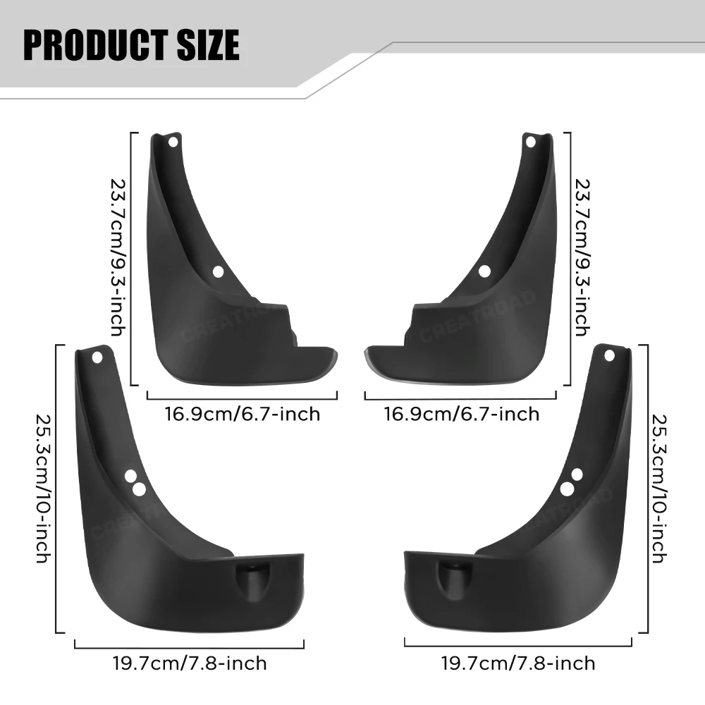 Custom Fit 4PCS Mud Flaps for Kia Forte Cerato K3 2009 2010 2011 2012 2013 No Drilling Splash Guards Car Fender Accessories