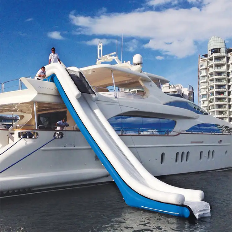 Commercial Water Games Inflatable Floating Yacht Boat Water Slide Boat Slidepromote sales