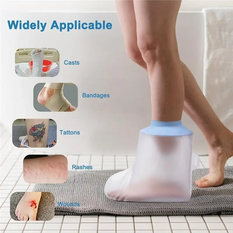 Foot Shower Protector For Adults-Waterproof Post-Op Shower Cover, Cast Cover, Foot Cover