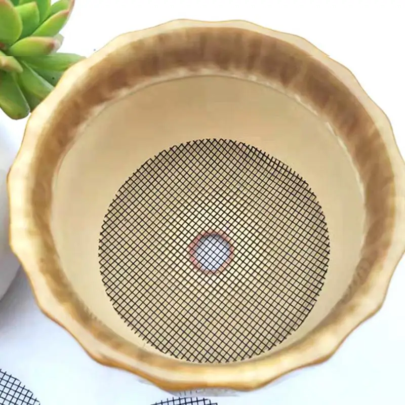 *Pot Hole Mesh Pad Mat Grid Round Drainage Hole Screen For Pot Bottom Prevent Soil Loss Anti Bonsai Flower Plant Gardening Tools