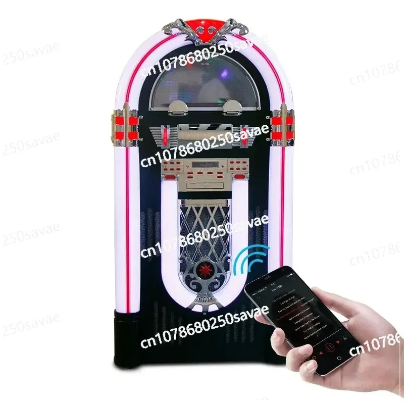 

Jukebox светодиодный красочный мигающий свет виниловая пластинка проигрыватель проигрывателей FM-радио CD-плеер Bt динамик музыкальный автомат Machineretro