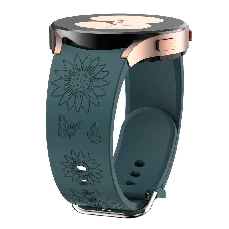 Sunflower Printed strap for Samsung Galaxy Watch 4 40mm Watch 6 40mm No Gaps Engraved Strap Watchband Accessories Original band image 4