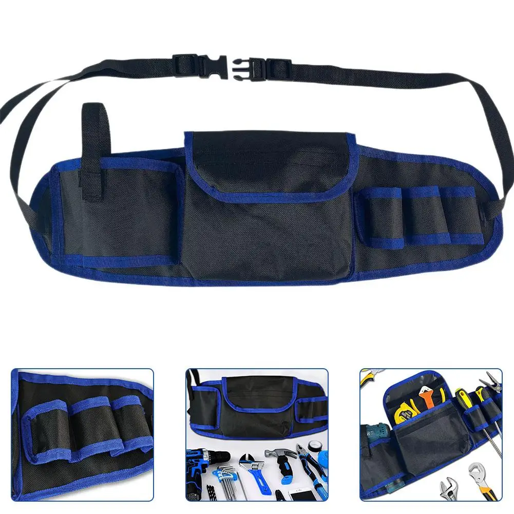 Portable Tool Waist Pouch Adjustable Belt Large-Capacity Wear-Resistant for Electricians Carpenters Multifunctional Tool Storage