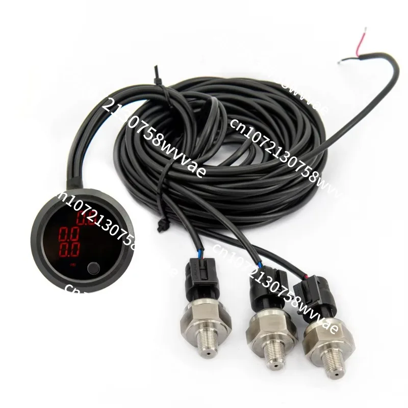 

High Quality Universal 3 in 1 Display Air Suspension Pressure Gauge PSI Air Suspension With 3 Pieces 1/8NPT Electrical Sensors