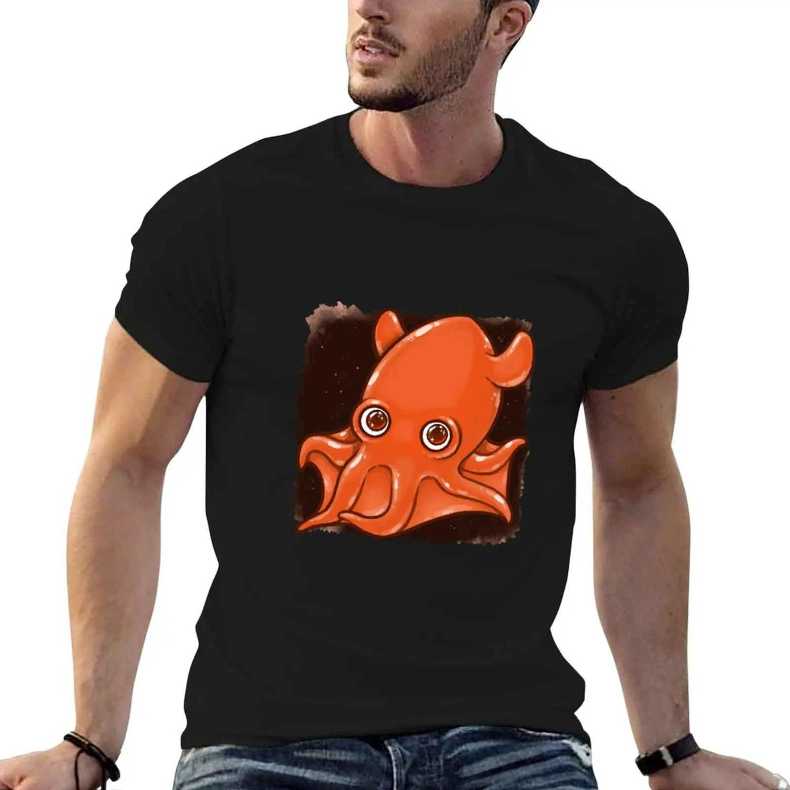 Vampire Squid in Deep Water T-Shirt Work Wear Short Sleeve T-Shirt