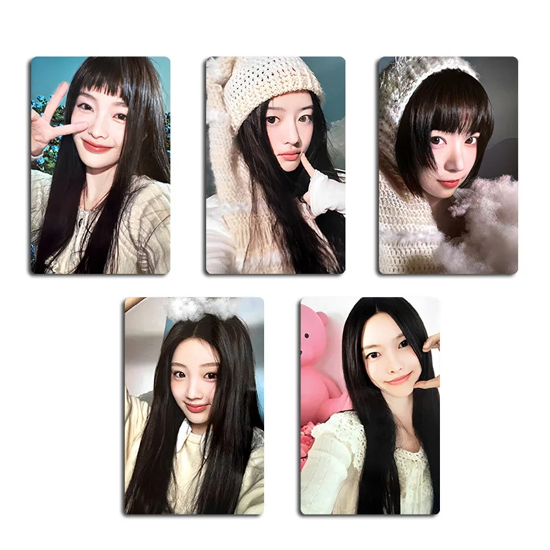 5Pcs/Set ILLIT Idol Girl HD Printd Photocards New Album Super Real Me Lomo Crads YUNAH MINJU MOKA WONHEE IROHA Fans Gifts