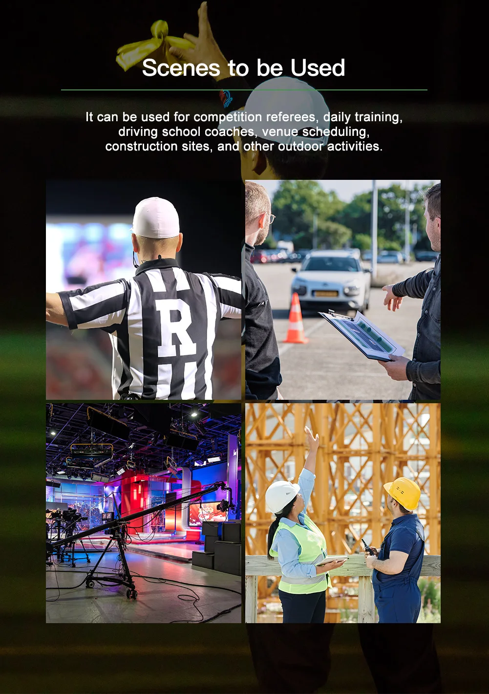 EJEAS FBIM Football Referee Intercom Bluetooth 5.1 1200M 4-way Full Duplex Motorcycle Interphone Wireless Communicator