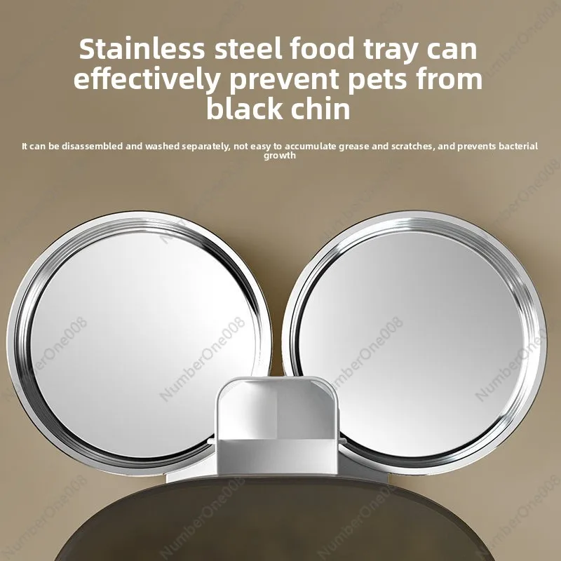 Smart Automatic Pet Feeder, Dual Bowl WiFi Timed Food Dispenser for Cats & Dogs, Programmable Portion Control Dry Food