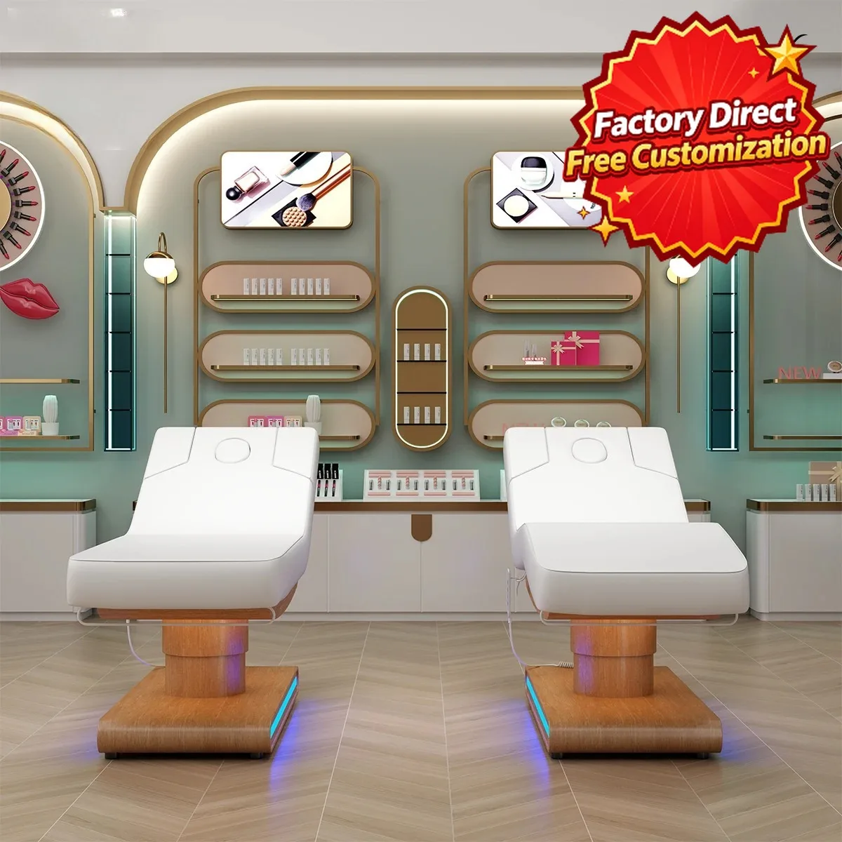Beauty Care Bed Facial Hydrotherapy Head Massage Table Salon Eyelash Beds Head SPA Furniture Home Use Leisure Lounge Chair