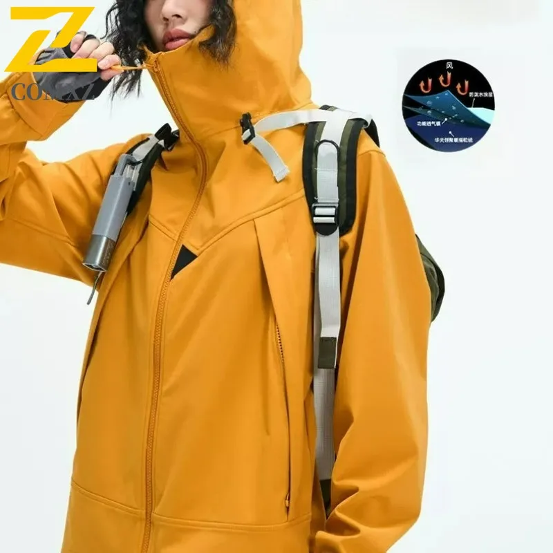 COMXZ Men Varsity Jacket Classic Minimalist Windproof Waterproof Outdoor Hiking Adventure Biker Jacket Travel High Quality Coat