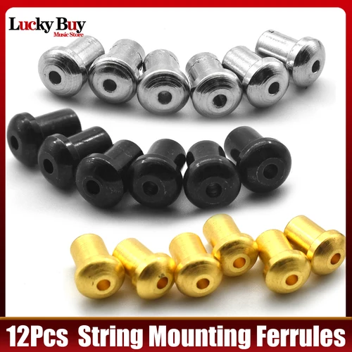 Casquillos de montaje de Metal profesional, cuerda de 12 piezas, casquillo de cuerda de férula a través del cuerpo, para bajo, instrumento Musical, guitarra