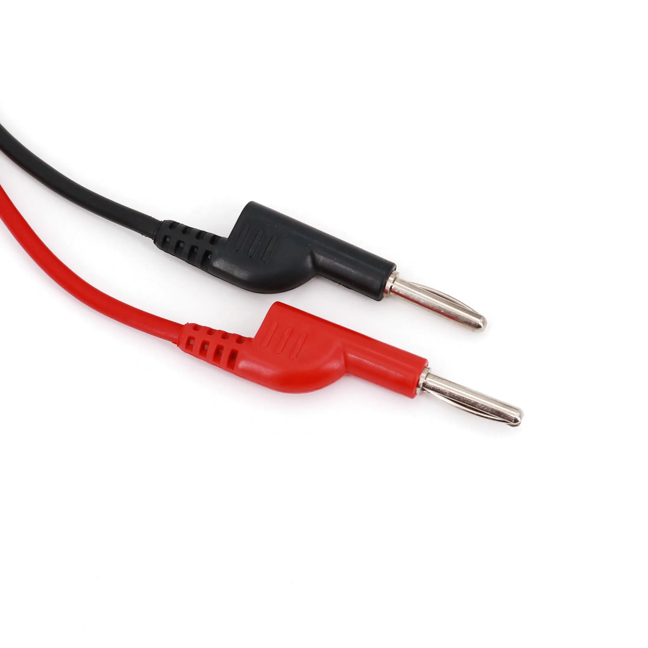 2Pcs 4mm Male Stackable Banana Plug Red and Black Soft PVC Cable Connector Test Lead