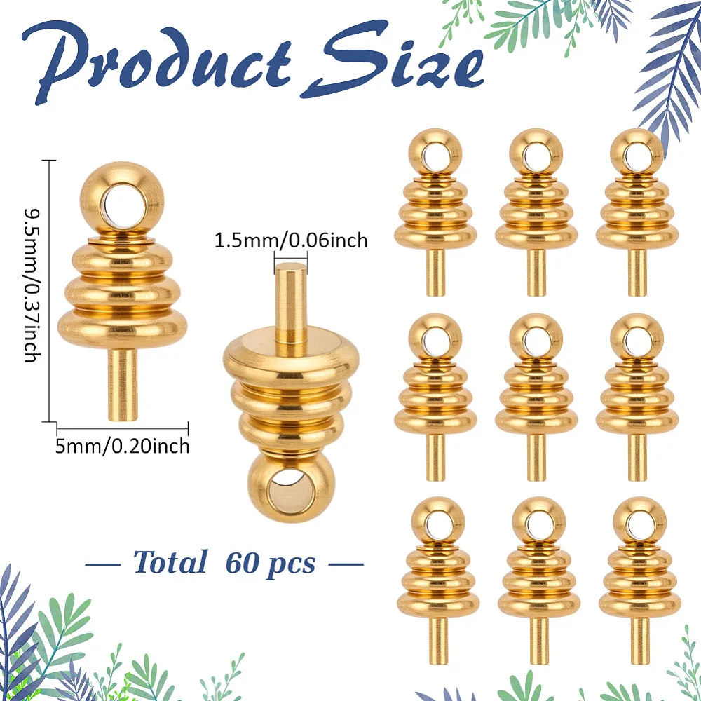 60Pcs Brass Peg Bails Cup Pearl Peg Nails Eye Pins Pendant Connector Golden Pins 8.5×5mm for Charms Half Drilled Beads Earring