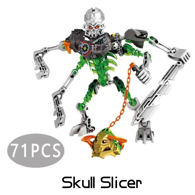 Skull Soldier Combined Robots Building Blocks Bionicle Warriors Golden Mask Maker Bricks Toys For Boys Children Birthday Gifts