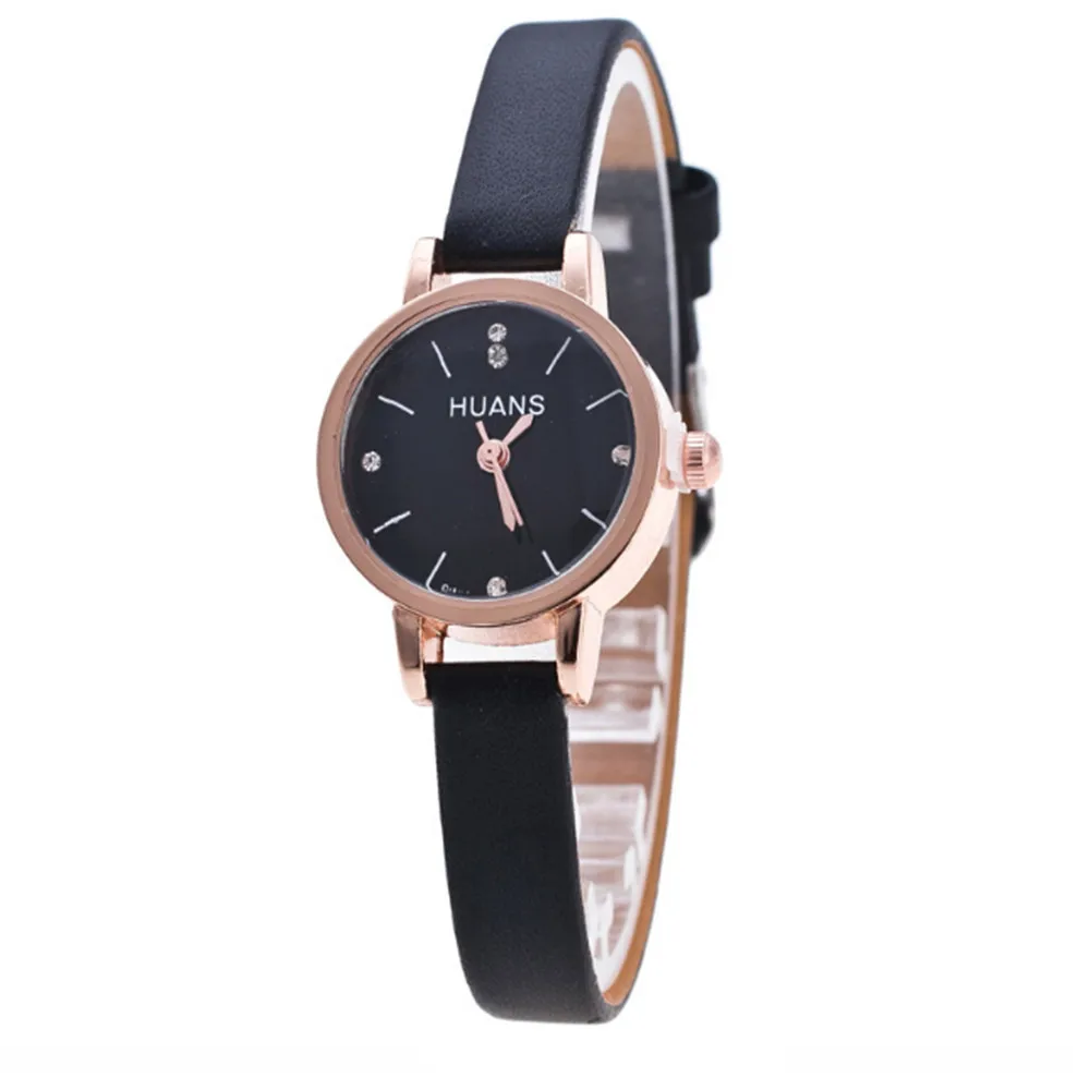 Minimalist Fashion Women Quartz Wristwatches Fine Small Dial Leather Strap Watch Daily Causal Matching Watch For Gifts