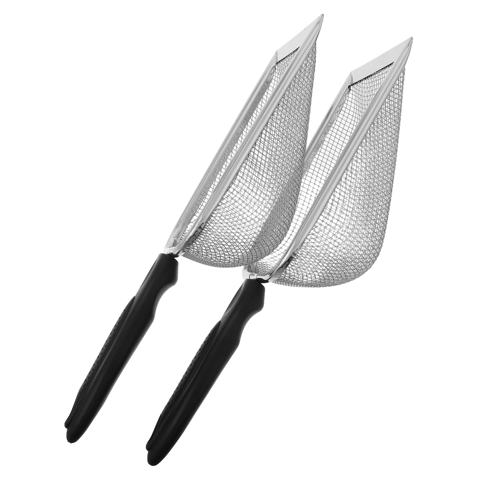 

2 Pcs Cat Litter Shovel Black Handle 2mm Mesh Durable Reliable Pet Supplies Dog Poop Chicken Manure Gardening Stainless Steel