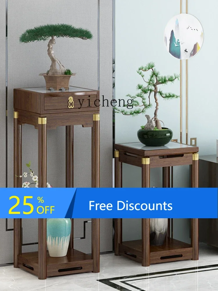 

LYY Chinese Style Balcony Flower Shelf Non-Solid Wood Living Room Floor-Standing Simple Flower Stand