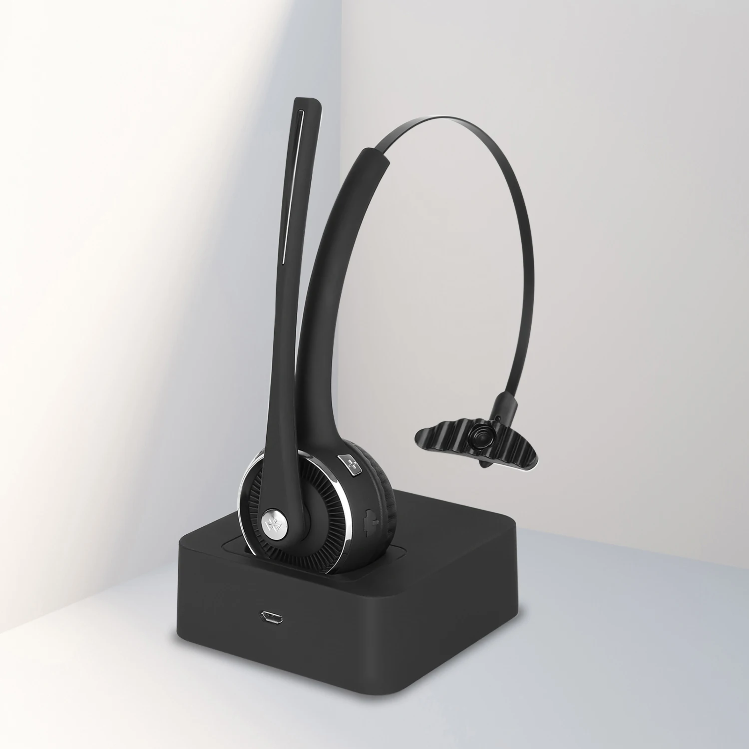 Pro Trucker Bluetooth Headset/Office Wireless Headset, Bluetooth Earpiece Noise Cancelling Headphones with Microphone,Charging D