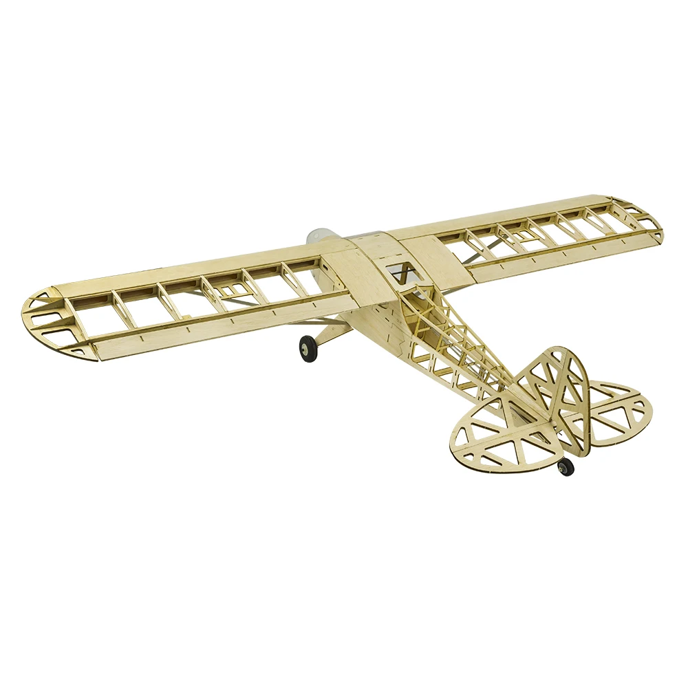 เครื่องบินจำลองไม้บัลซา DW Hobby Piper J3 Cub ขนาดปีก 1200 มม. ของเล่นประกอบเองแบบ RC รุ่น Woodiness Model Wood Plane S23