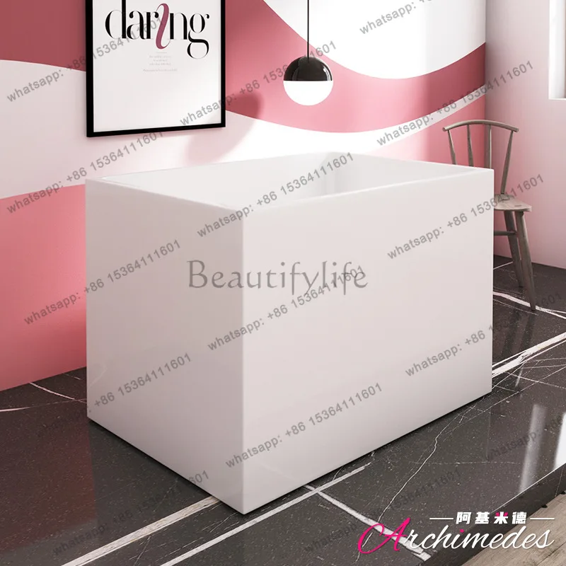 Small apartment rectangular acrylic independent integrated bathtub AJ-6075A