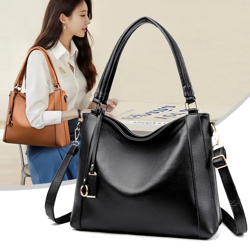 Classic Handbags for Women Large Capacity Tote Quality Leather Hand Bag Designer Luxury Big Shoulder Crossbody Bag Female Sac