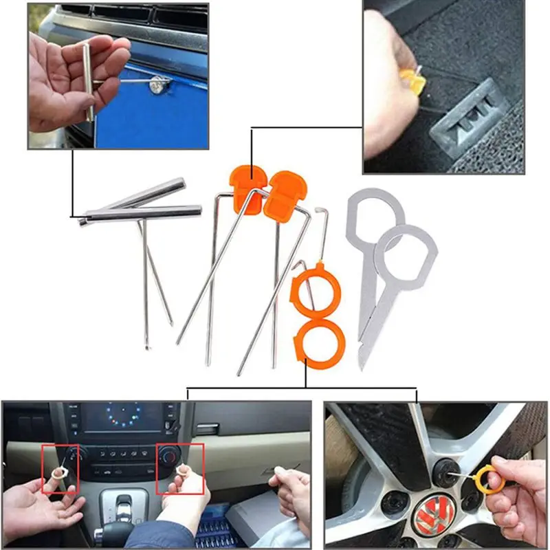 Car Portable Panel Remove Tool Kit Nail Puller Radio Audio Door Pry Repair Clip Trim Dash Removal Installer Tool Car Accessories