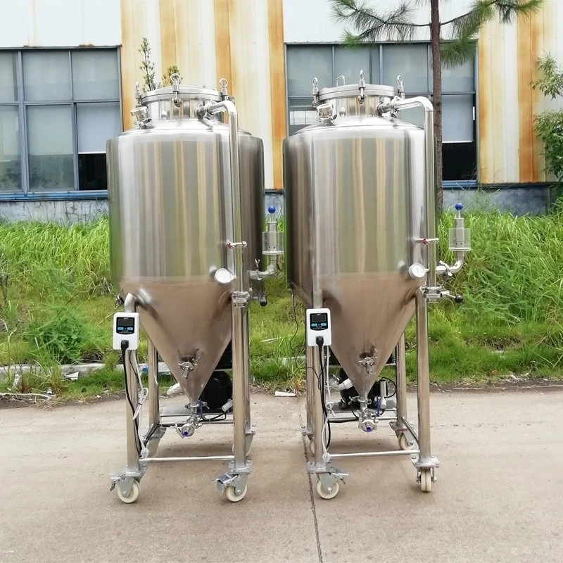 304 stainless steel pressure-retaining cone  independent temperature control   200 liters commercial barrel brewing equipment