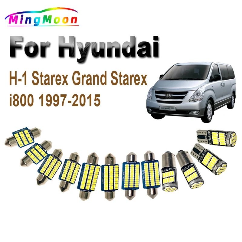 Canbus For Hyundai H-1 Starex Grand Starex i800 1997-2011 2012 2013 2014 2015 Led Bulbs LED Interior Dome Map Light Kit