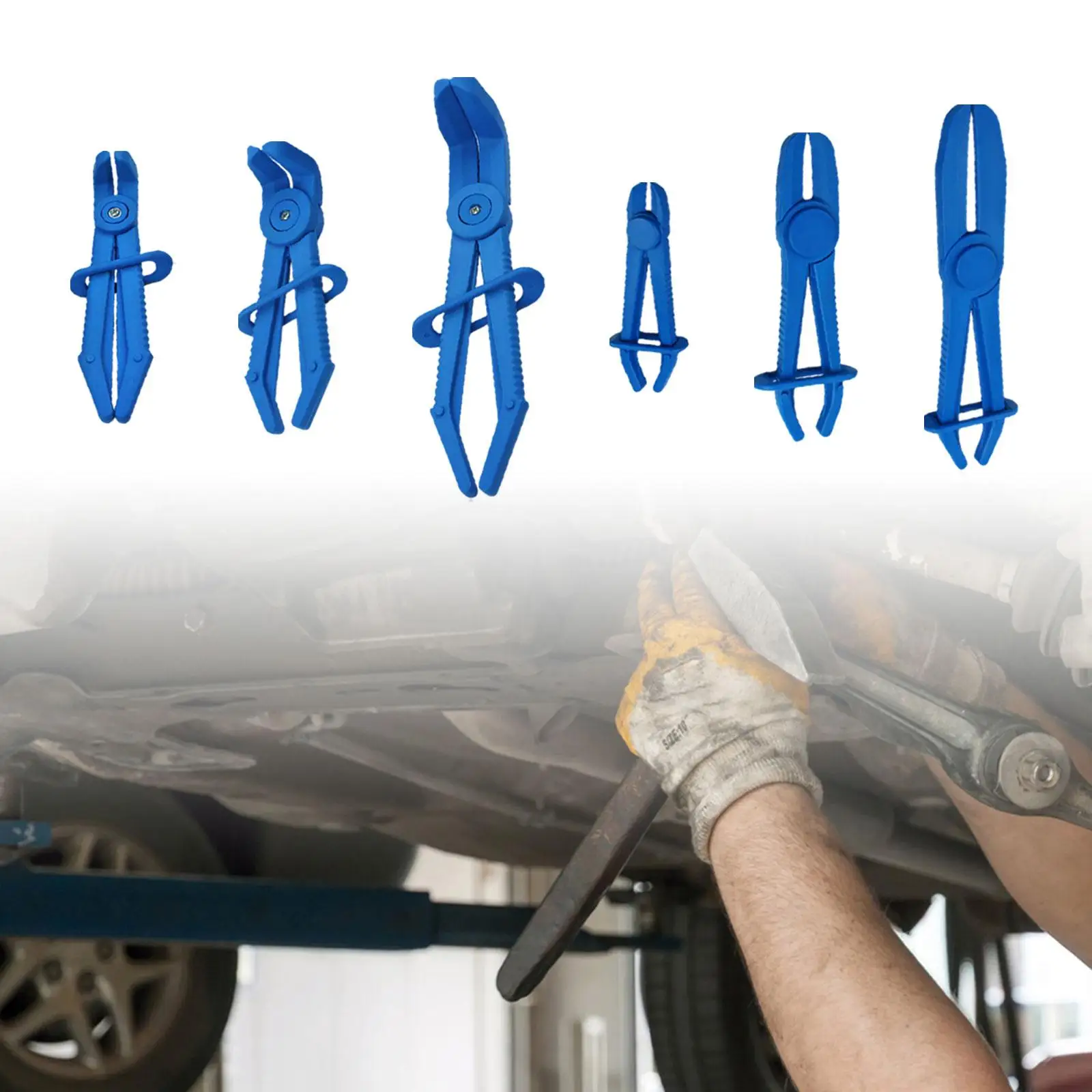 6Pcs Tubing Cutoff Pliers Pinch Off Clamp Pliers Free Hands Hose Removal Hook Set Oil Pipe Sealing Pliers for Automobile Car