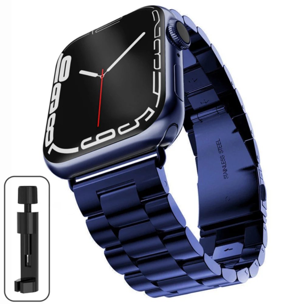Edelstahlarmband für Apple Watch 46 mm Ultra 49 mm, Metallarmband für iWatch 12 11 10 9 8 SE 42 mm, Business-Uhrenarmband