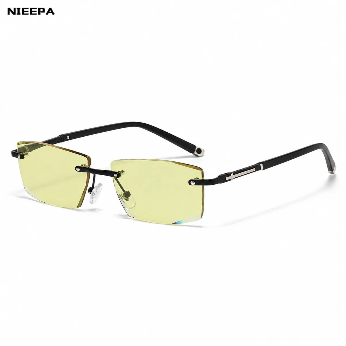 NIEEPA Multifocal Reading Glasses for Men Rimless Metal Frame Photochromic Grey or Night Vision Yellow Lens Options