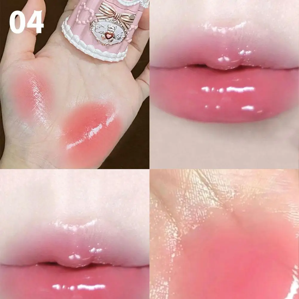 1PCS Sweetheart Bear Lip Jelly Natural Formula Vitamin E Enriched Long Lasting Hydration Multiple Colors Portable Cute Lip Gloss