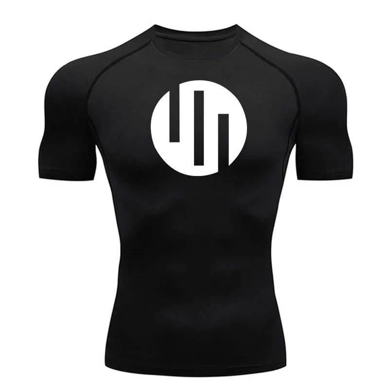 Running T-shirt Short Sleeve White Compression Shirt Men's Gym Exercise Quick dry Sun Protection Sportswear Muscle shirt