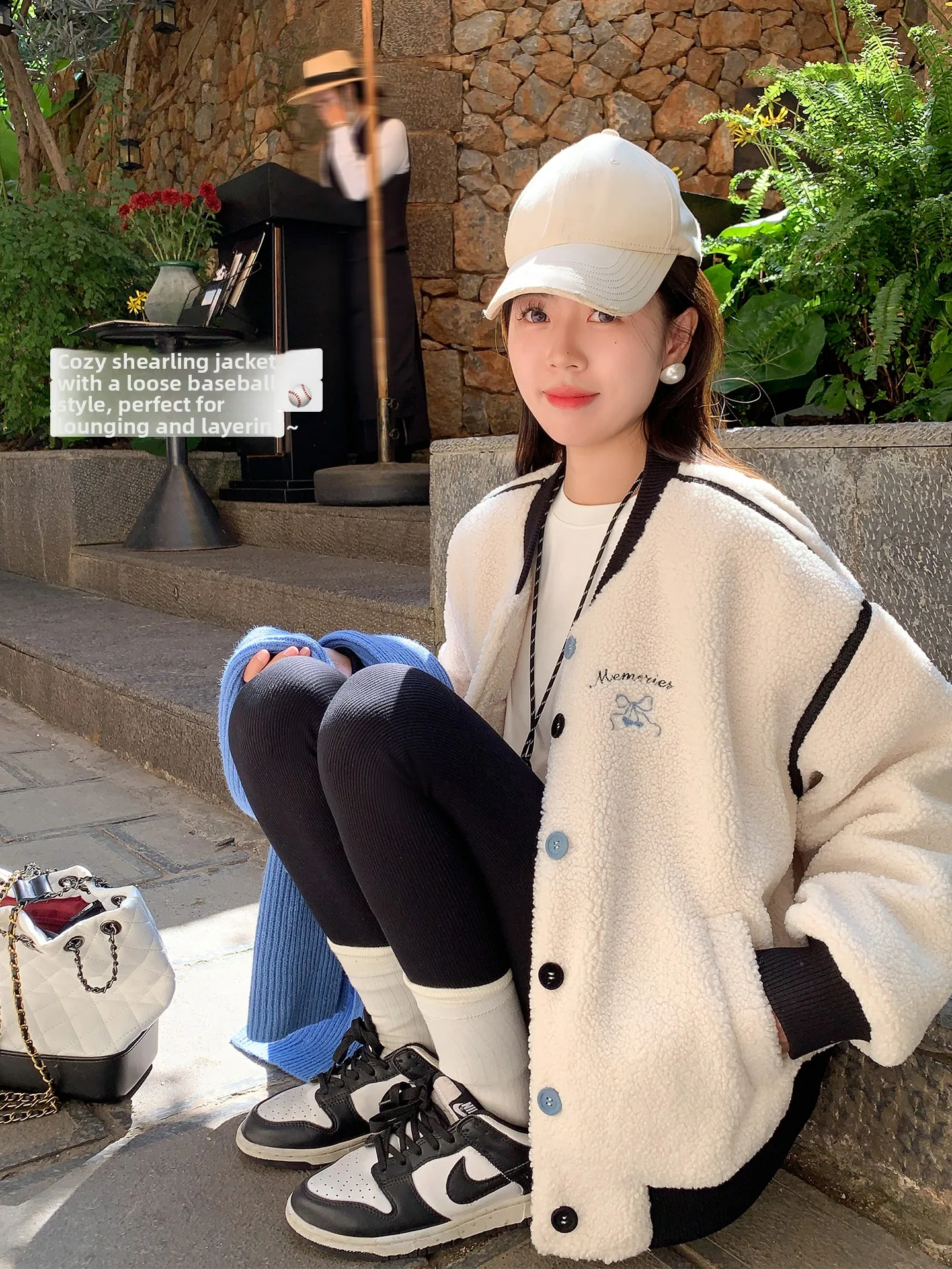 

Zeng Xiao Salt Korean Style Thickened Lamb Fur Baseball Jacket Women's Autumn Winter Loose Slimming Warm Top Outerwear