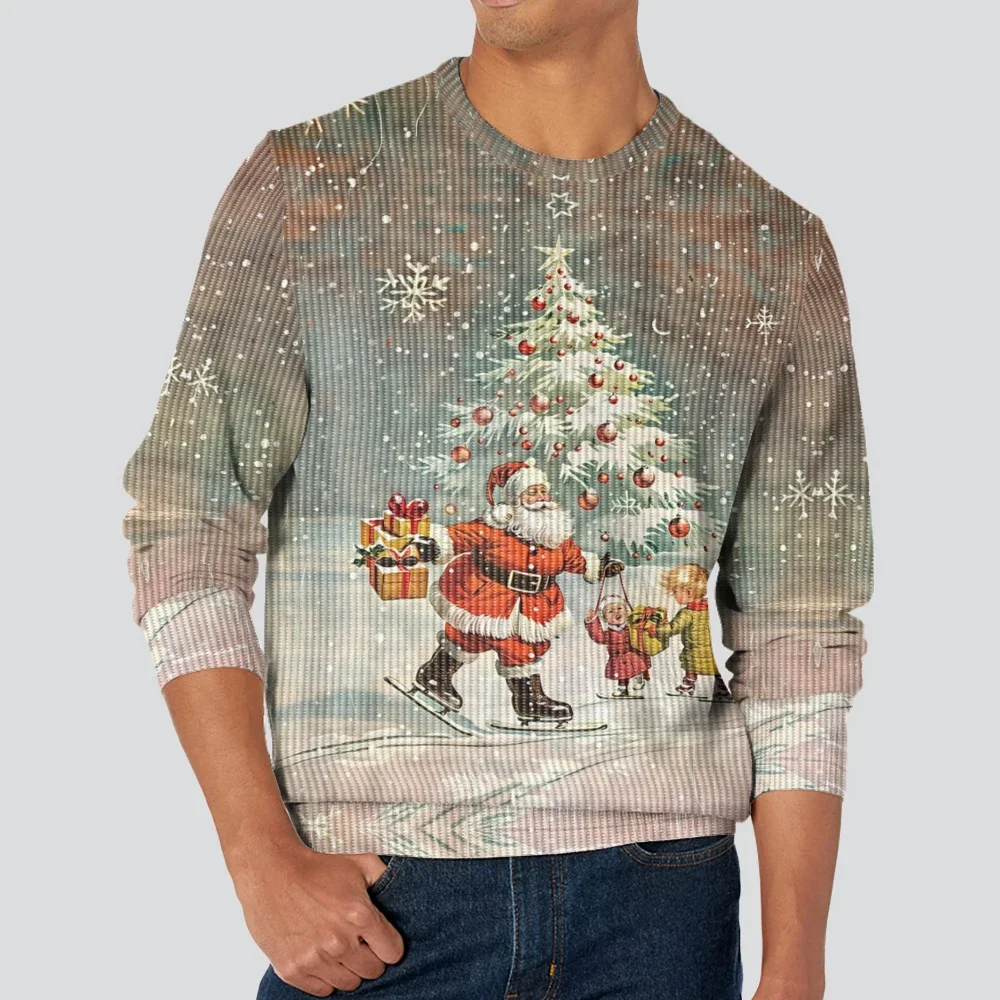

Santa Claus and The Little Prince Sweatshirt Harajuku Classic Fairy Tale Pullover Hipster Oversized Couple Hoodie Holiday Gift
