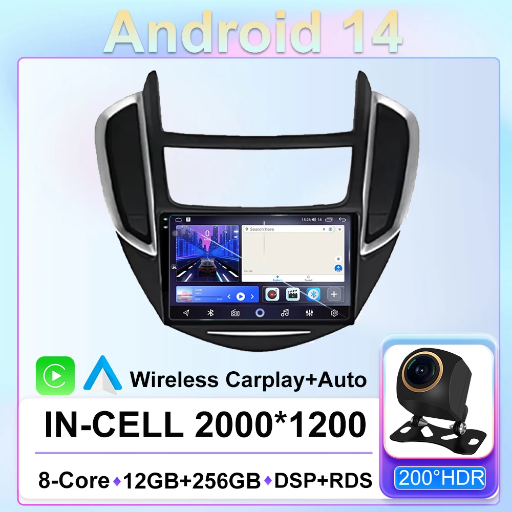 Android Auto 4G For Chevrolet Tracker 3 TRAX 2013 - 2015 Car Radio Carplay Player DSP RDS Multimedia GPS Navigation No 2din DVD