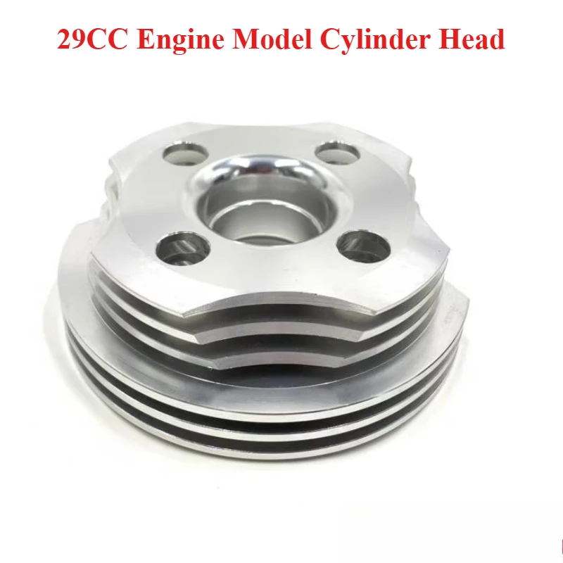 29CC Engine Model Cylinder Head Silver Engine Cooling Metal Head Cylinder Head Engine Model Accessories
