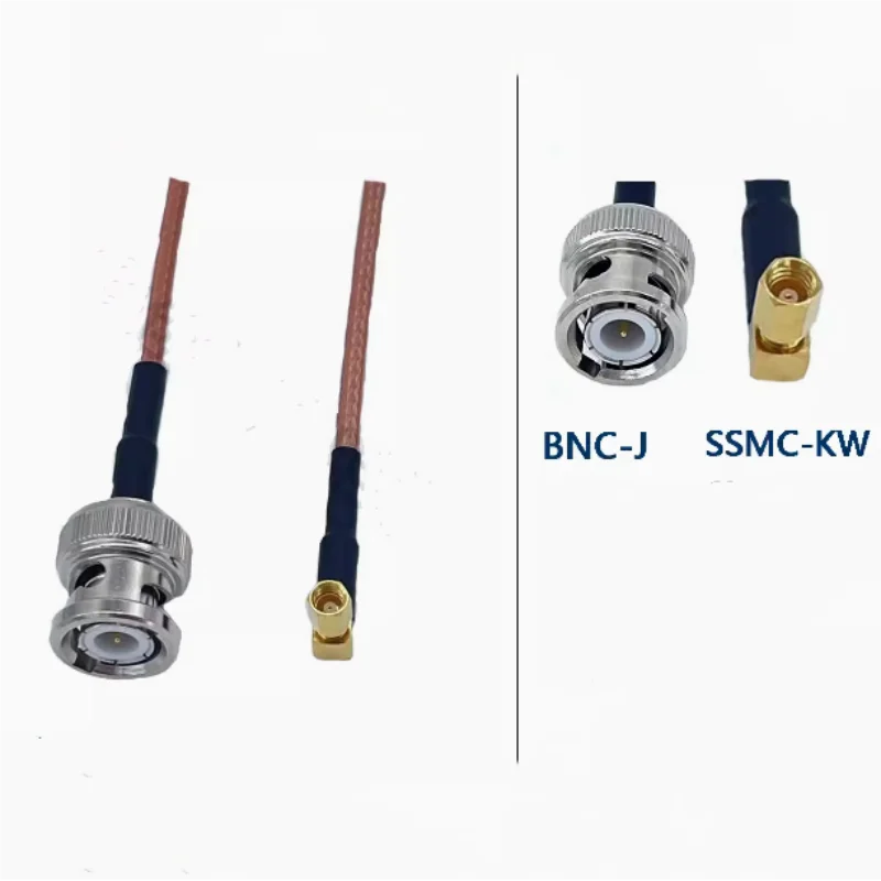 Silver-plated RF Pigtail cable RG316 BNC Male plug to SSMC Female jack right angle connector 50 ohm RF Coaixal Jumper Cable