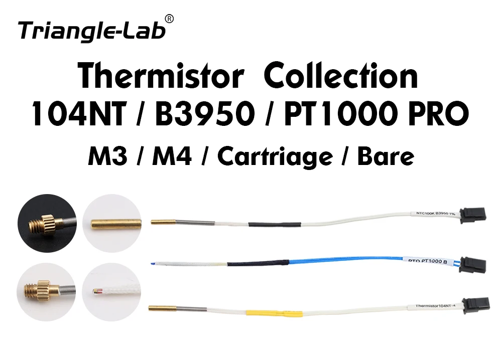 C Trianglelab ® Glaskopf 100K 3950 1M & 2M 100k Ohm B3950 Thermistor 280 ℃ für Ender 3 CR10 Ender 5 Rapido Hotend – Detail 26
